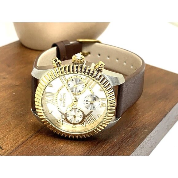 Invicta Women\'s Watch 21425 Angel Quartz Chronograph Brown Leather Strap 36mm main image 7